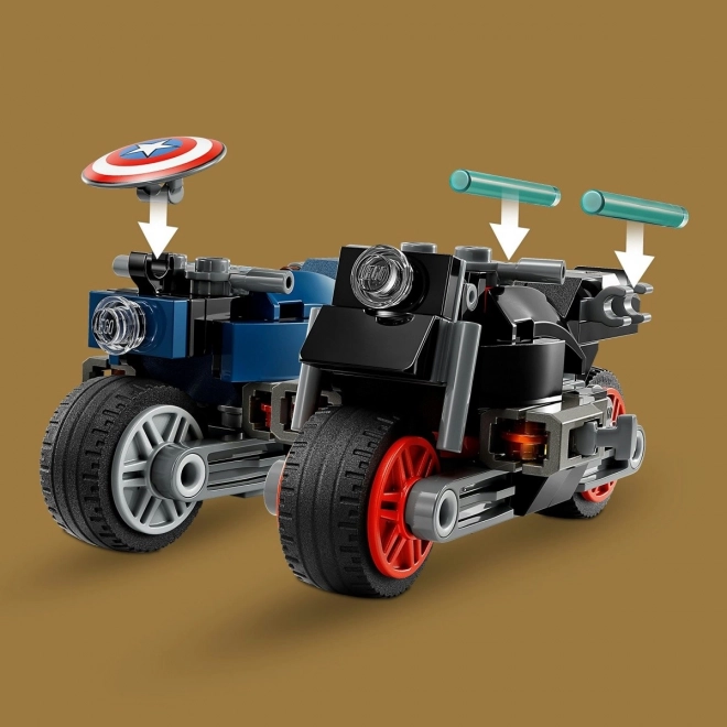 Motociclette Marvel Lego di Vedova Nera e Capitan America