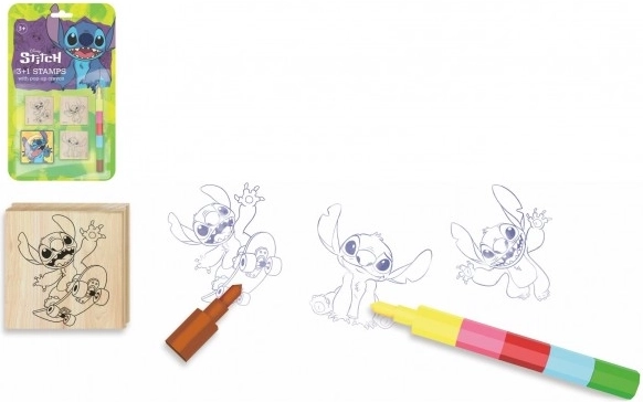 Set di timbri Lilo & Stitch con pastello a cera