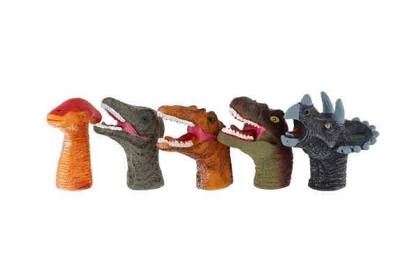 Marionette a dito dinosauri set 5 pezzi gomma 6cm