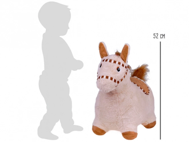 Cavallino rimbalzante in peluche per bambini – Beige