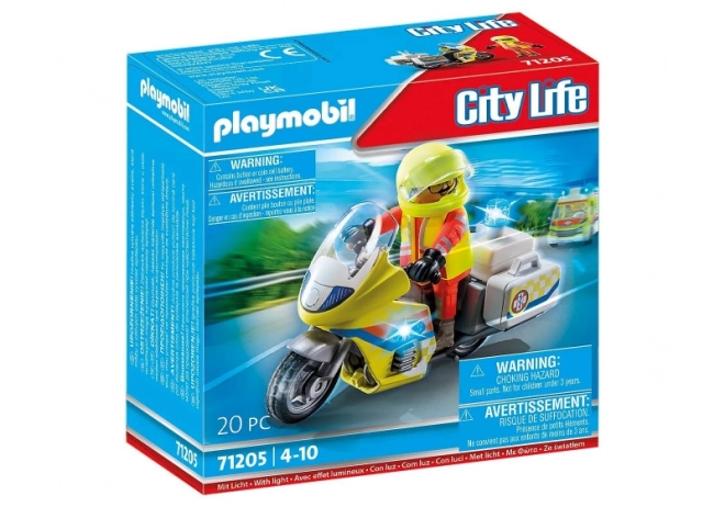 Motocicletta di soccorso con luci PLAYMOBIL City Life