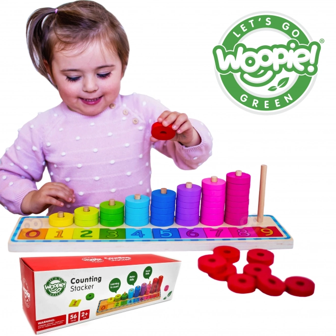 Gioco Educativo in Legno per Contare e Riconoscere i Colori Montessori - 56 Pezzi
