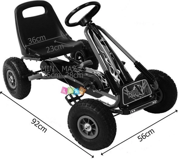 Kart a pedali + Pneumatici gonfiabili + Sedile regolabile – Verde