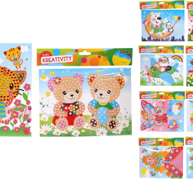 Diamond painting con strass 19 × 26,5 cm – mix di motivi