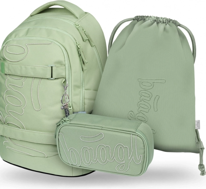 Set per studenti BAAGL Skate Max Mentolo: zaino, astuccio, sacca