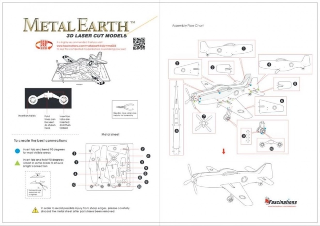 Puzzle 3D Metal Earth Aereo Mustang P-51