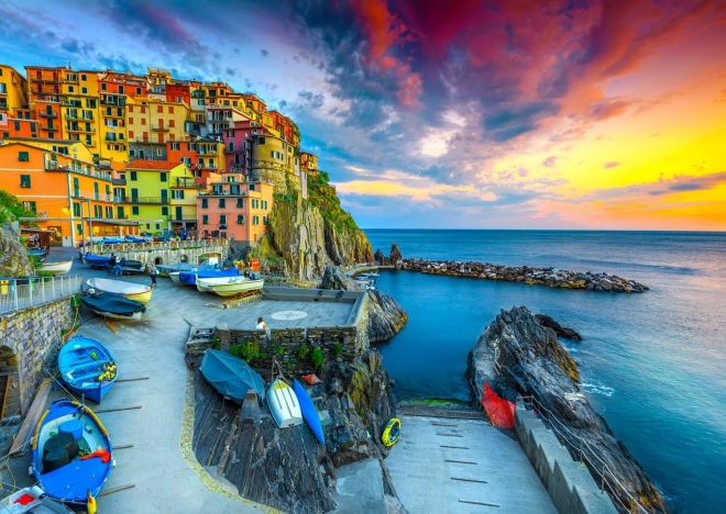 Puzzle Porto di Manarola al tramonto Cinque Terre 1000 pezzi