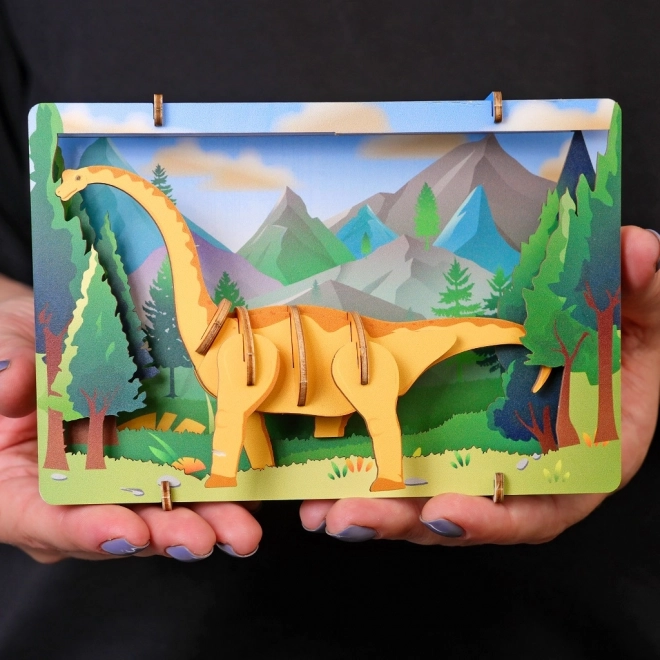 Puzzle 3D in legno Brontosaurus