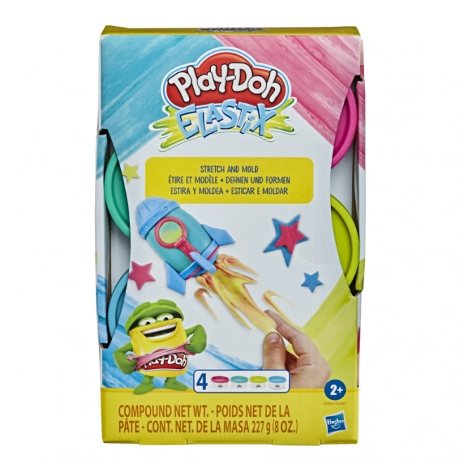 Play-Doh Elastix Set Colori Violetta Verde Rosso Arancione