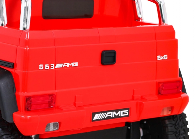 Mercedes G63 AMG Auto a batteria Rosso + Telecomando + 6 ruote EVA + Avvio lento + MP3 LED