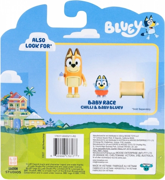 Set di figurine Bluey 2 pezzi Baby Bluey e Chilli
