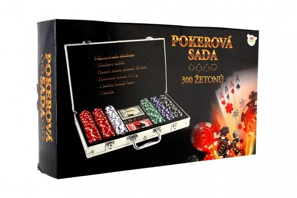 Set Poker 300 Pezzi con Carte e Dadi in Valigetta di Alluminio