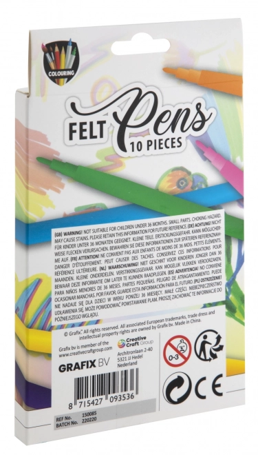 Set di 10 pennarelli colorati