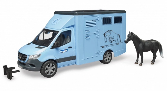 Camioncino Trasporto Animali MB Sprinter con Cavallo di Bruder