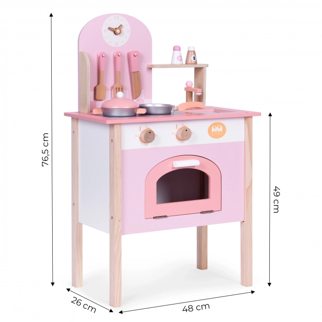 Cucina giocattolo rosa con 8 accessori ECOTOYS