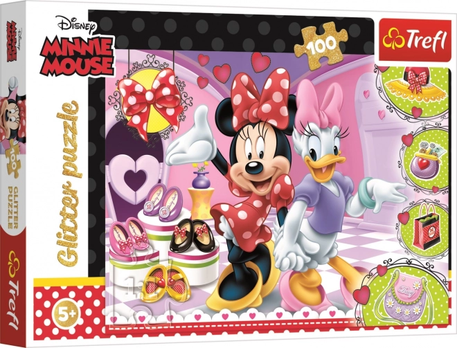 Puzzle 100 Pezzi Glitter Minnie e Scintille