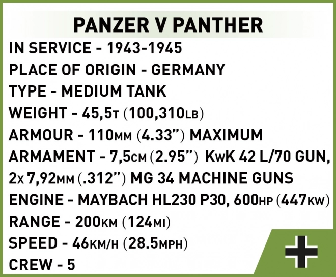 Modello in mattoncini Panzer V Panther COBI