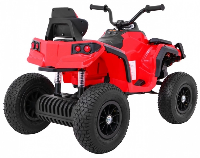 Quad elettrico per bambini Rosso + ruote gonfiabili + radio MP3 + partenza lenta