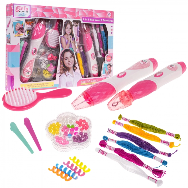 Set per intrecciare i capelli con accessori