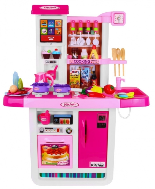 Grande cucina giocattolo interattiva rosa per bambini 3+