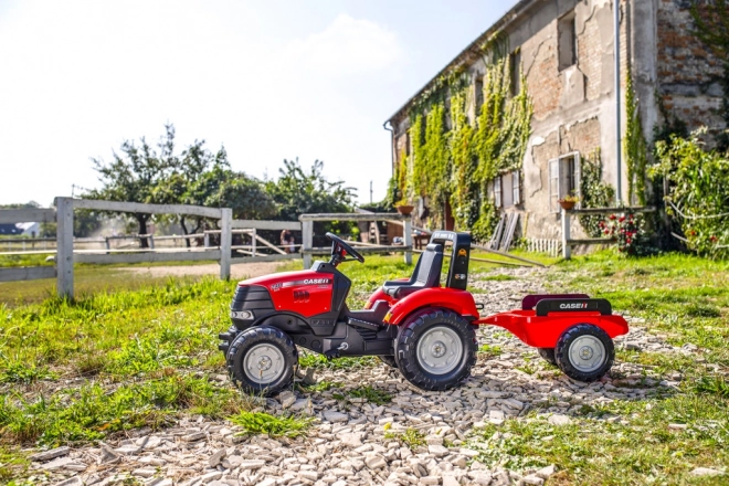 Trattore a Pedali Rosso Grande con Rimorchio