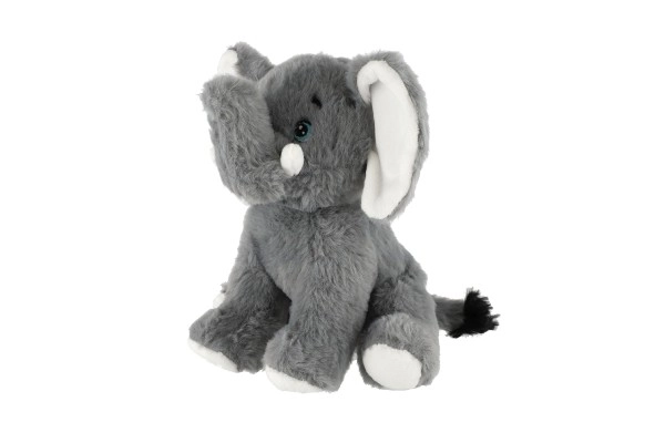 Elefante Bianco di Peluche Seduto 21 cm