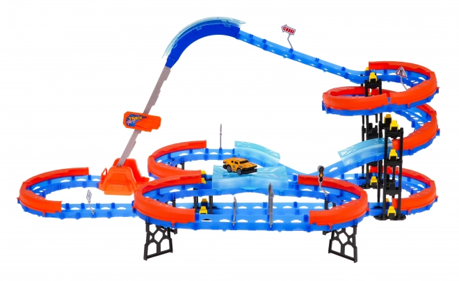 Pista da gara con scala per bambini 3+ 90 pezzi con auto a LED