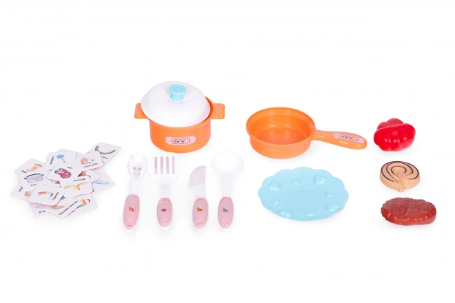 Cucina giocattolo per bambini con suoni e luci LED