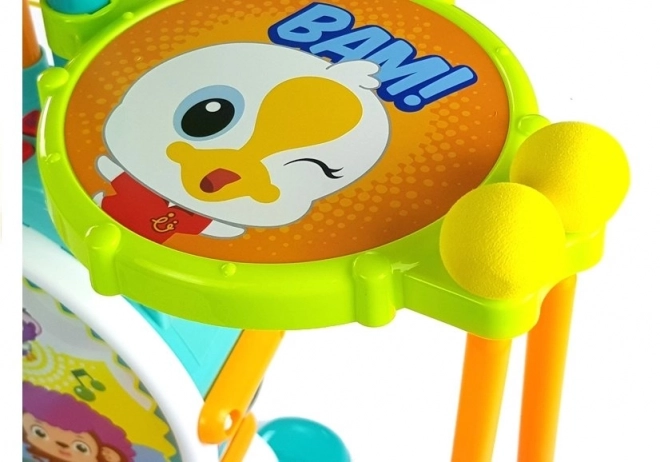 Batteria Musicale Colorata per Bambini con Sgabello