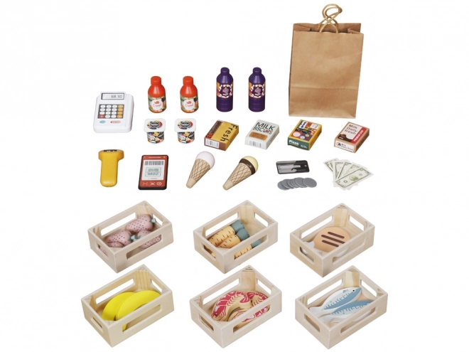 Teatrino e Negozio In Legno 2 in 1 Gioco Creativo per Bambini