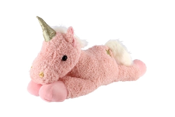 Unicorno di peluche rosa sdraiato 80 cm