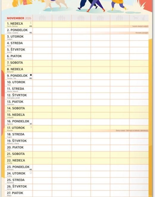 Calendario da parete Pianificatore familiare XXL 2026