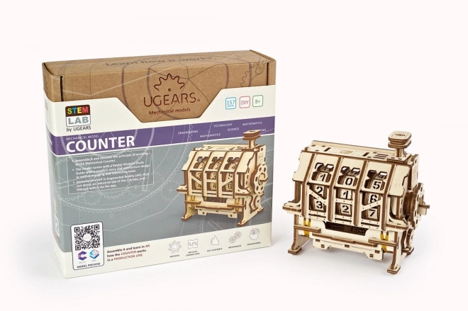 Puzzle meccanico in legno 3D Ugears conta-scatti STEM