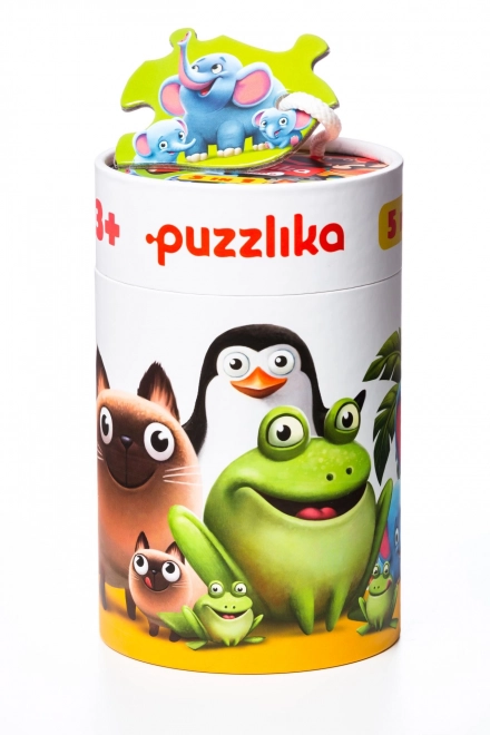 Animali con cuccioli Puzzle 5 in 1