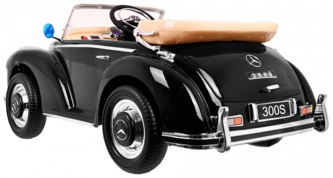 Mercedes Benz 300S Retrò per bambini Laccato Nero + telecomando + EVA + avvio lento + LED MP3