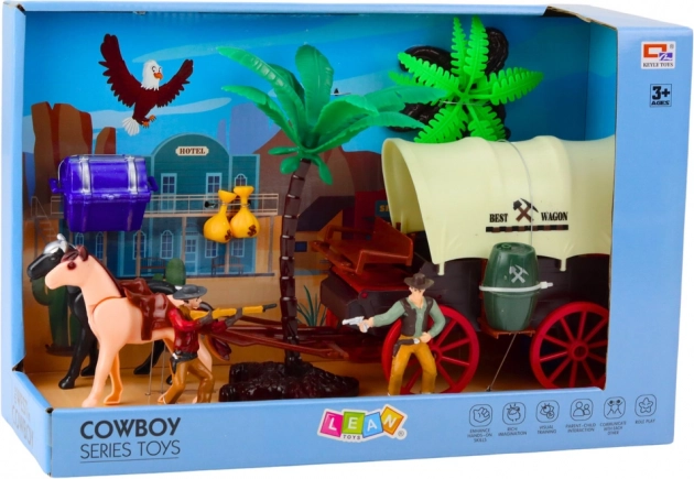 Set da cowboy con carrozza western e figurine
