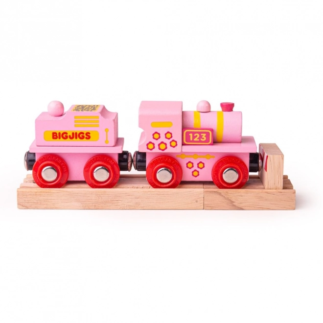 Locomotiva Rosa Bigjigs Rail con Tender