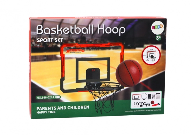 Canestro da basket per bambini con tabellone, contapunti e palla