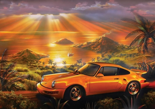 Puzzle Auto Porsche Giallo 1500 Pezzi