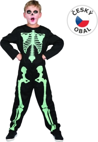 Costume da scheletro luminoso per carnevale 120-130 cm
