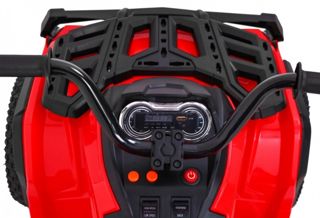 Quad elettrico per bambini Rosso + ruote gonfiabili + radio MP3 + partenza lenta
