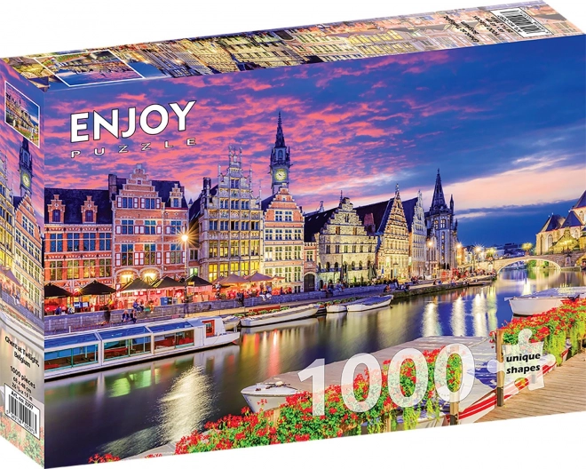 Puzzle Tramonto su Gent 1000 Pezzi