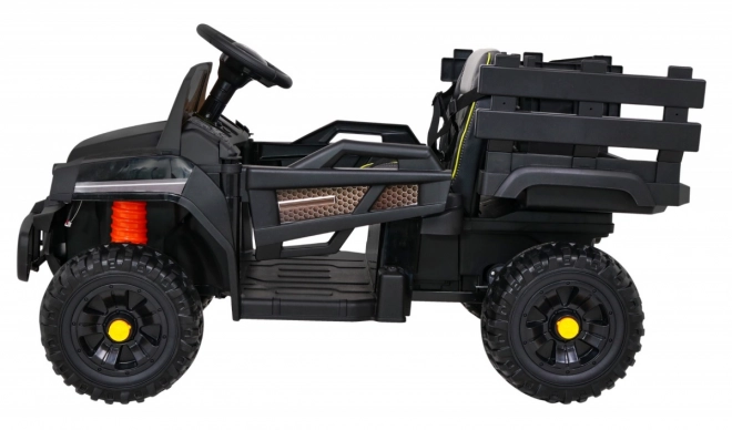 Pick-up agricolo per bambini nero + telecomando + portapacchi + pala + EVA + MP3 LED