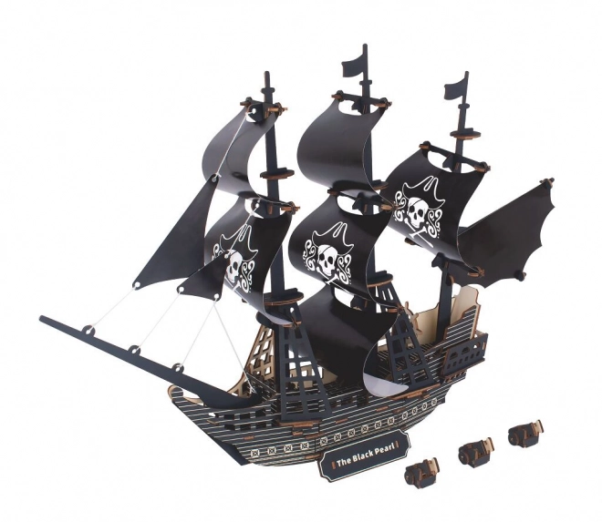 Puzzle 3D In Legno Nave Pirata Perla Nera