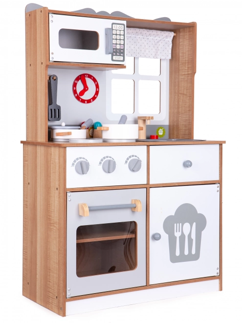 Cucina giocattolo in legno per bambini con accessori Ecotoys