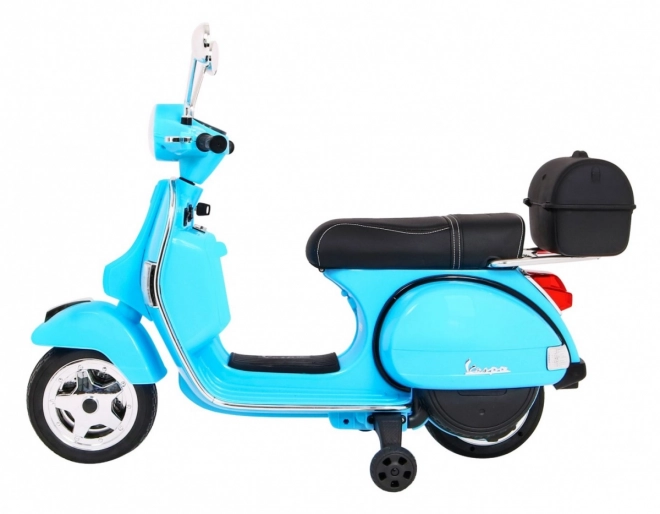 Scoter elettrico per bambini Vespa con ruote ausiliarie e audio