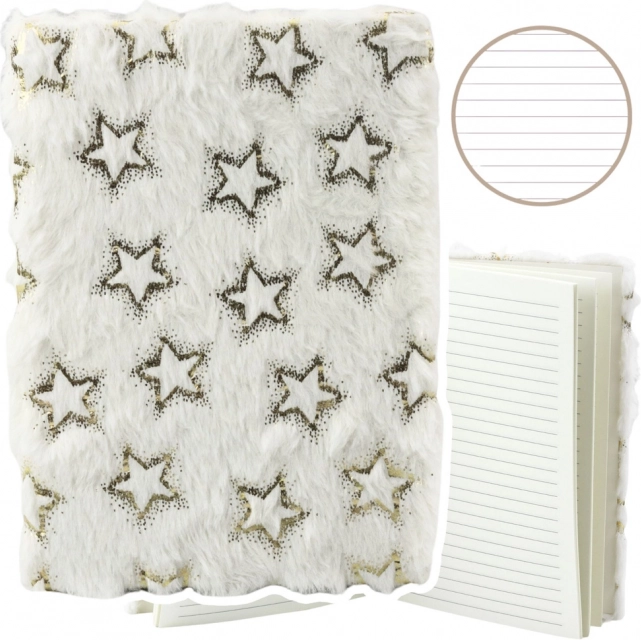 Taccuino con copertina in peluche Stelle d'oro A5 80 fogli