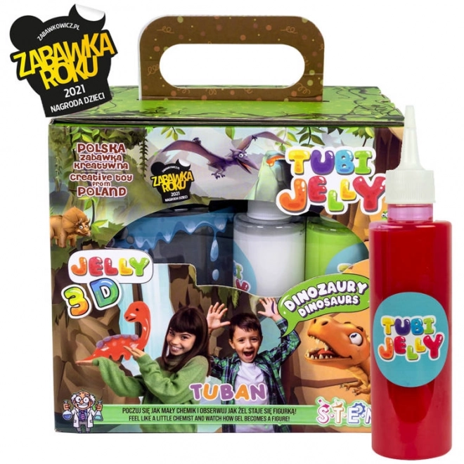 Set di Tubi Jelly 6 colori con piccolo acquario - Dinosauri