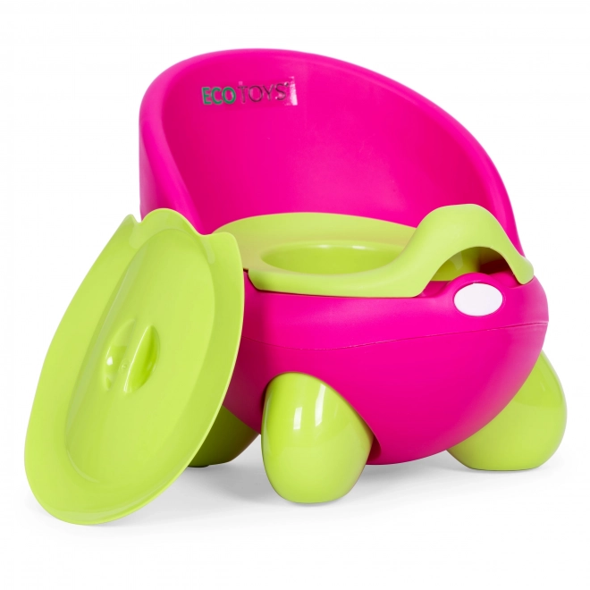 Vasino per bambini con seduta rimovibile e piedi antiscivolo rosa-verde ECOTOYS