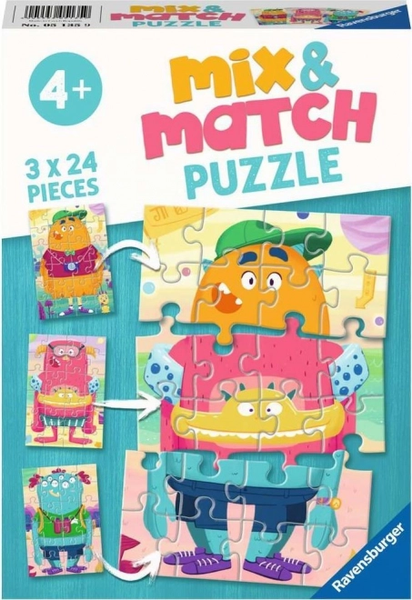 Puzzle Mix&Match: Mostri Divertenti 3x24 pezzi